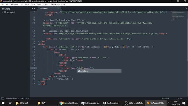 38 - Formularios: Checkbox [Materialize CSS] смотреть онлайн