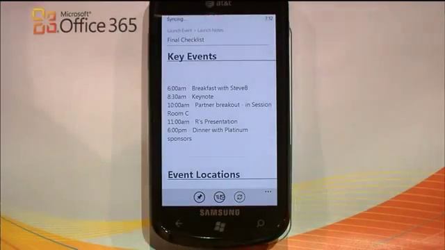 Microsoft Office 365 Launch Day Demo   Office 365 on Windows Phone