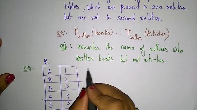 relational algebra operations in dbms | set difference operation | смотреть онлайн