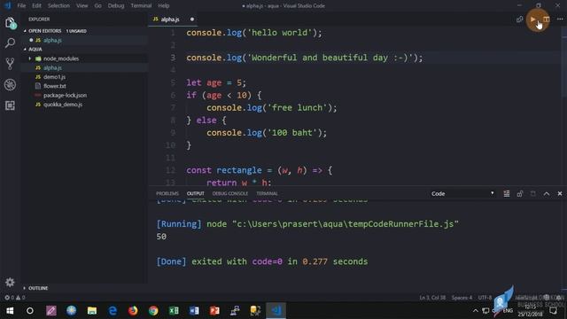 run โค้ด JavaScript ให้ง่ายขึ้นด้วย code runner บน Visual Studio Code смотреть онлайн