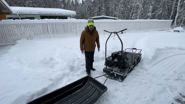 Снегоход для бедных. Мотобуксировщик для глубокого снега. смотреть онлайн