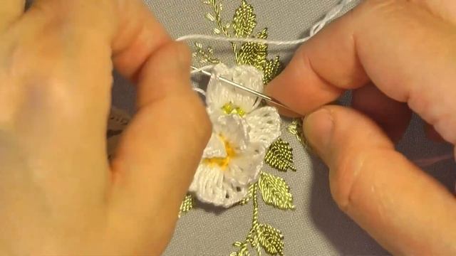 3D Jasmine Flowers Embroidery. Dimensional Embroidery
