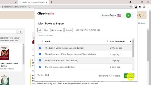 Import Your Kindle Highlights Using The Clippings.io Chrome Extension