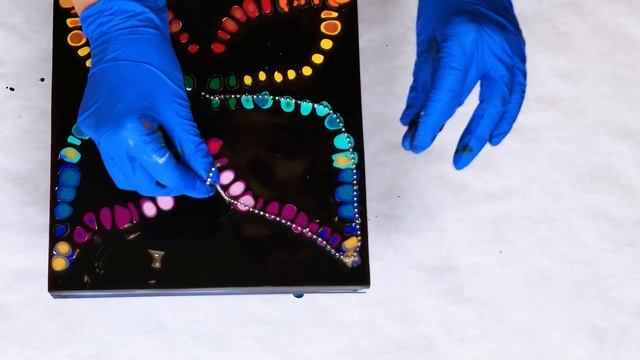 DOT Butterfly?!? RAINBOW Colors ? STRING Pull ~ Chain Pull Acrylic Pouring ~ Abstract Painting Art смотреть онлайн