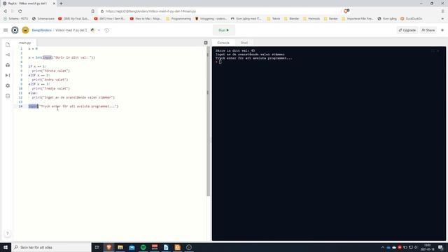 3 Python 3 kap 8 Control flow The if statement del 3 смотреть онлайн