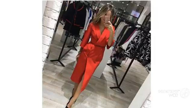 Купить оджежду с AliExpress - Синее осеннее женское платье смотреть онлайн