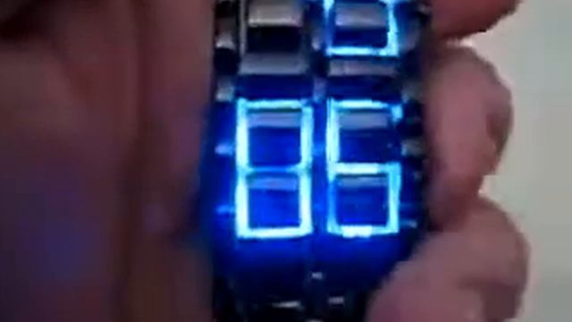 Led часы Самурай черный браслет синие диоды смотреть онлайн