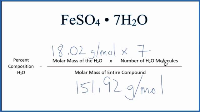 Percent Composition of FeSO4 . 7H2O смотреть онлайн