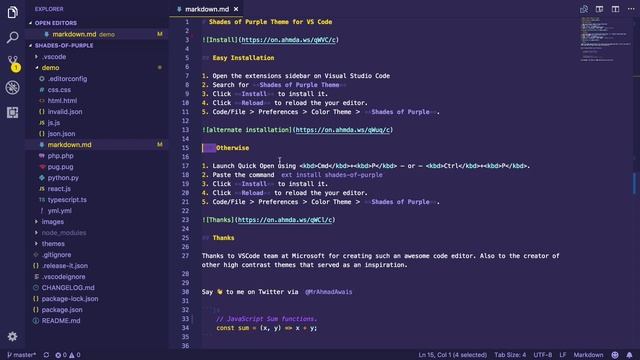 VSCode Shades of Purple Custom Theme | Purple Dark VSCode Theme
