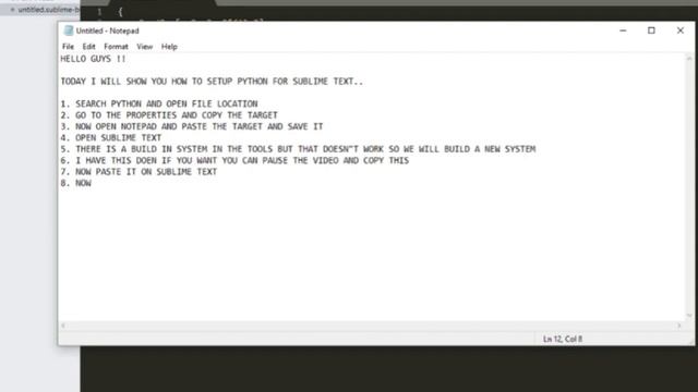 Setup Python for Sublime Text 3 /easy with specific details смотреть онлайн