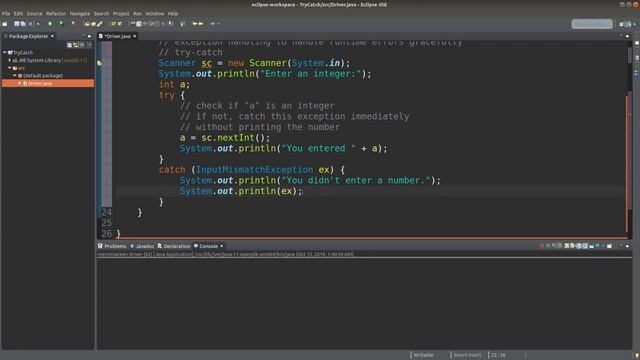 Try-catch blocks for exception handling - Basic Java Fast (41) смотреть онлайн