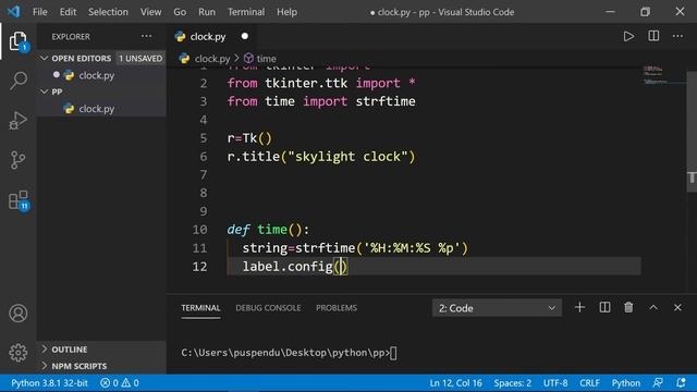 Mack clock using python program || python tutorial || python project || Digital clock in python смотреть онлайн