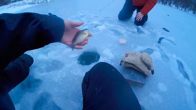 Catching CRAPPIE through FIRST ICE! Ice fishing for panfish! смотреть онлайн