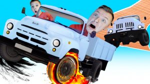 ПРОБИЛИ Колесо на ЗИЛ 130 ЕДЕМ против ПОЛИЦИИ! ИГОРЬ и ПАПА в Грузовике