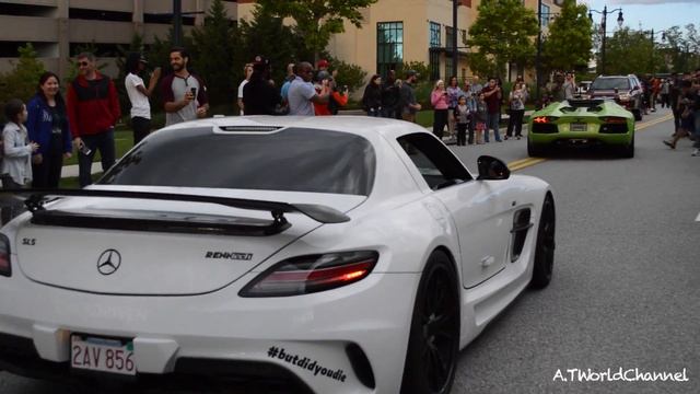 SUPER LOUD Brabus RENNtech Mercedes SLS AMG Black Series & Aventador Roadster REVS! SUPERHERO смотреть онлайн