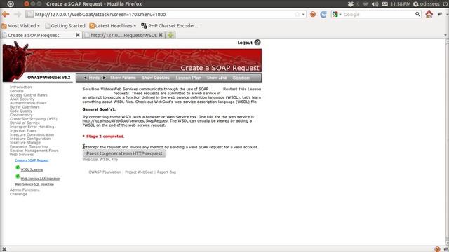 Webgoat: Web Services [Create a SOAP Request Stage 1 & 2] смотреть онлайн