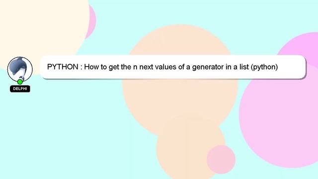 PYTHON : How to get the n next values of a generator in a list (python) смотреть онлайн