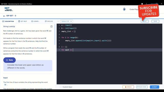 Python programming | String LookUp | IDP Preparation Level - 2 | IDP SET - 3 | NXT WAVE смотреть онлайн
