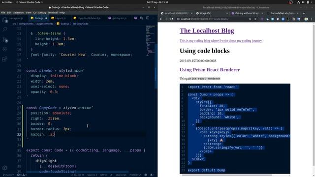 Create a Developer Blog with Gatsby and MDX - add copy code button смотреть онлайн