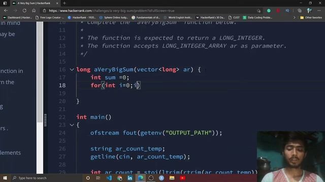 A very big sum hackerrank solution in C++. смотреть онлайн
