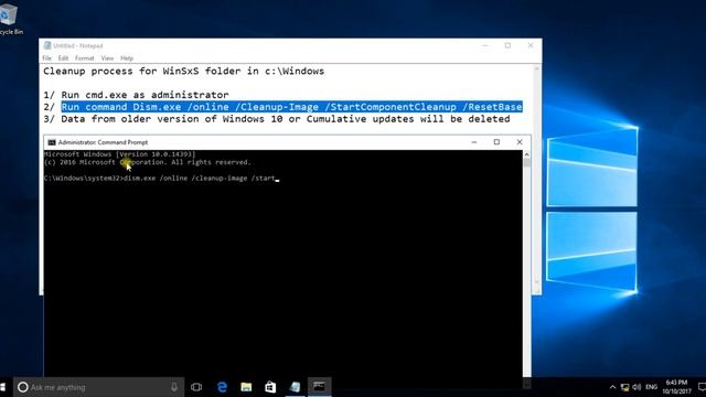 Windows 10 - How to cleanup WinSxS folder in C:\Windows with DISM.exe смотреть онлайн