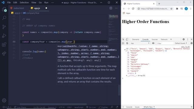 How to use Higher Order Functions & Arrays ? | array reduce, map, filter and sort javascript смотреть онлайн