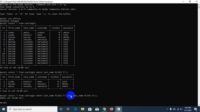 MySQL Tutorial For Beginners 7 Searching Through a Database Using Operators смотреть онлайн