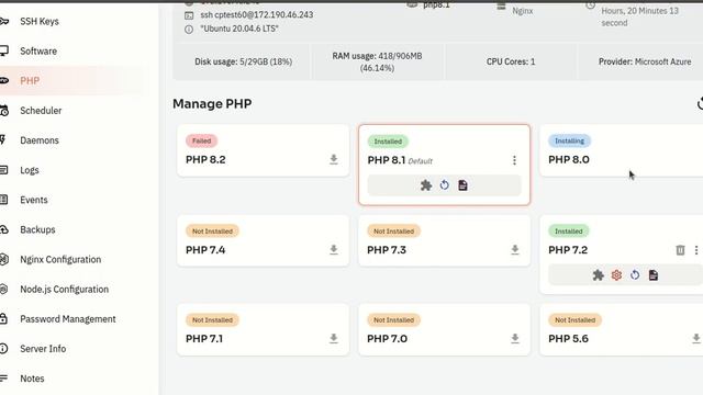 How to install new PHP configuration version on Site through Cloudpanzer? смотреть онлайн