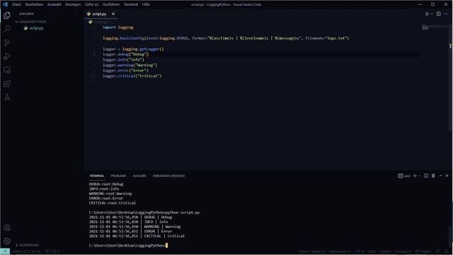 Python Tutorial: Logging Module | Basics, FileHandler & StreamHandler смотреть онлайн