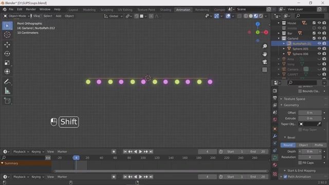 Easy way to make an animated garland in Blender смотреть онлайн