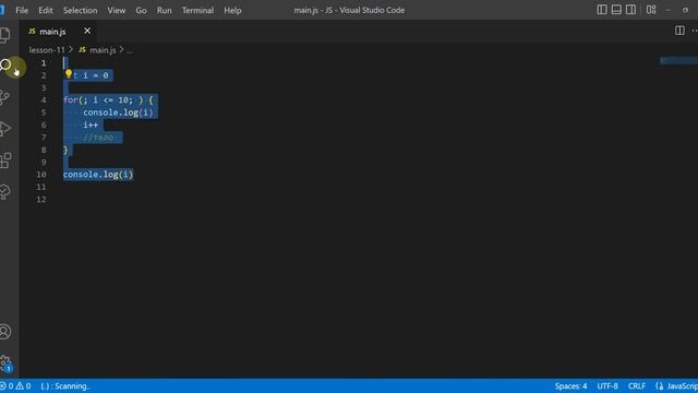 JavaScript. Циклы while, do while, for. Прерывание циклов. Прерывание выполнения итерации. смотреть онлайн