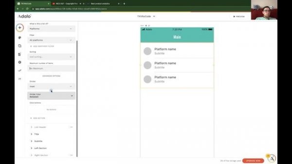 Adalo: Первый Взгляд: Как добавить список объектов на экран