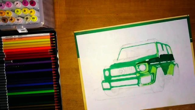 Hyper-realistic car _how to draw g class (brabus g800) ? смотреть онлайн