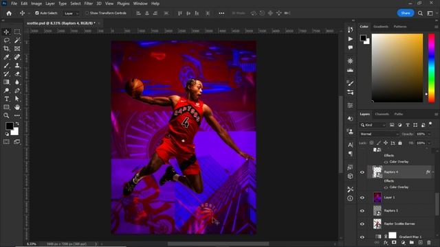 Sports Poster Design Tutorial - Adobe Photoshop 2022 | Scottie Barnes @TorontoRaptors смотреть онлайн