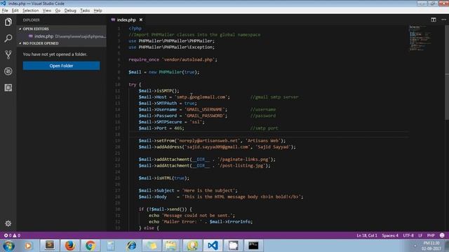 Send Email Using Gmail SMTP Server From PHP Script смотреть онлайн