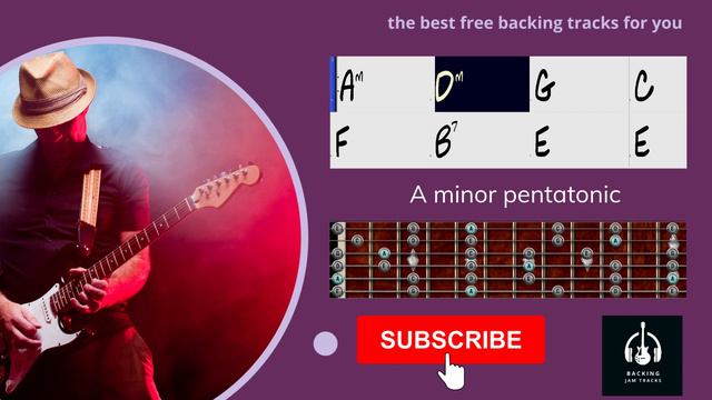 A Minor Pentatonic Backing Track - Best Backing Jam Tracks, A Minor 110 BPM Medium Rock Style