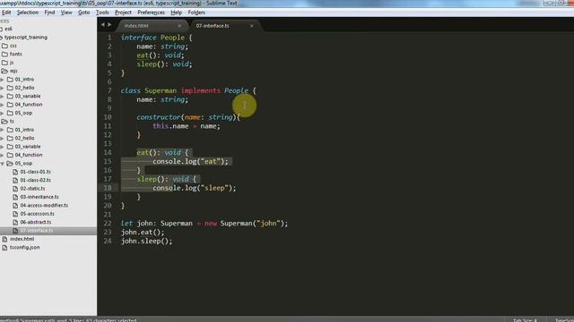 Lập trình TypeScript - Bài 29 OOP - Interface смотреть онлайн