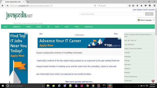 Explain get(keyObj) method of HashMap/Hashtable.
- javapedia.net смотреть онлайн