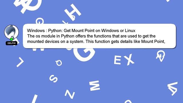 Windows : Python: Get Mount Point on Windows or Linux смотреть онлайн