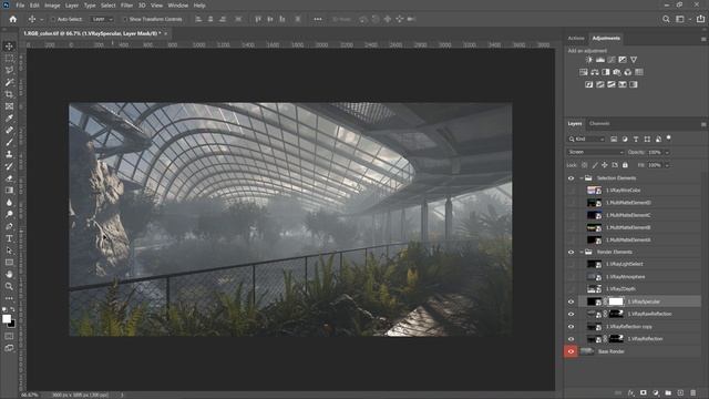 Exterior visualization - the post-production process in PS (Part 1) смотреть онлайн