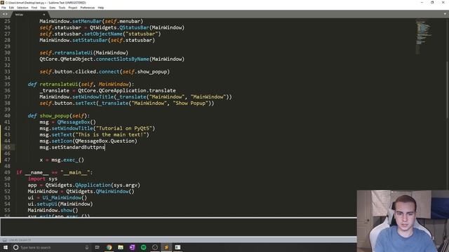 PyQt5 Tutorial - QMessageBox and Popup Windows смотреть онлайн