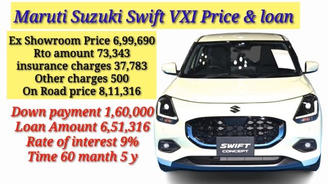 2024 Maruti Suzuki Swift VXI On Road Price। Down payment। Maruti Swift VXI। loan EMI finance смотреть онлайн