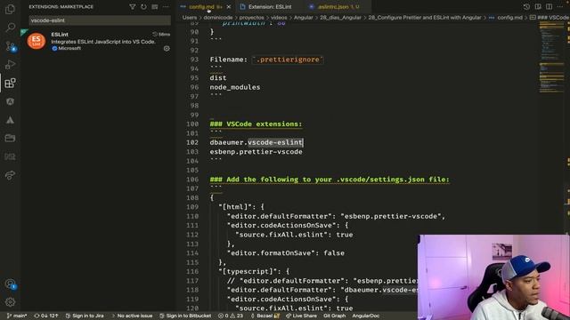 Configurar eslint y prettier en Angular ?️ - 28 Días aprendiendo Angular #28 смотреть онлайн
