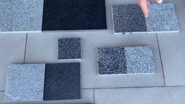 Обзор. Темно-серый гранит G654 Сезам Блэк (Sesame Black). Из Китая и Вьетнама. Сравнение образцов. смотреть онлайн
