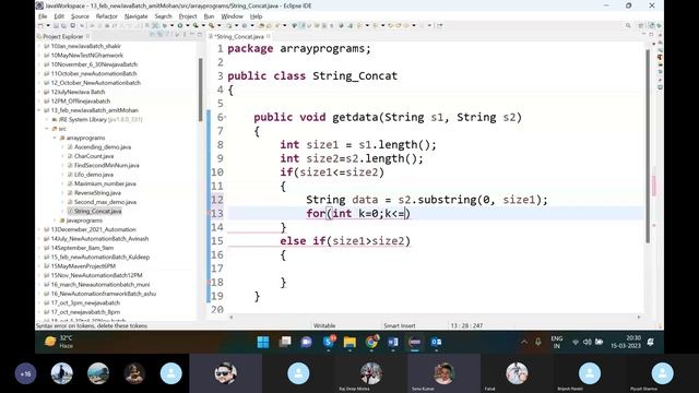 Java Class 16 - Concatenate two string - (15/3/2023) смотреть онлайн