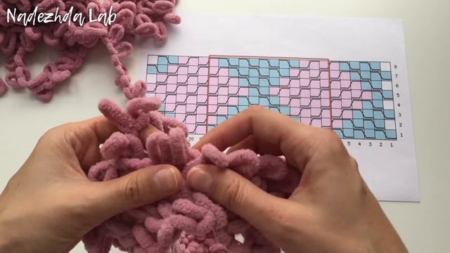 Узор ЛжеЭнтерлак для пледа из плюшевой пряжи Alize Puffy/Alize Puffy Fine смотреть онлайн