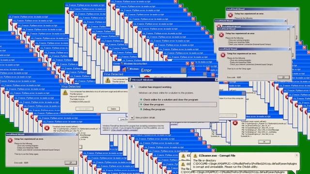 Футаж ошибка компьютера/синий экран
