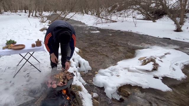 Садж усту на природе  [Азербайджанская кухня] 4K #еда #foodblog  #foodblogger