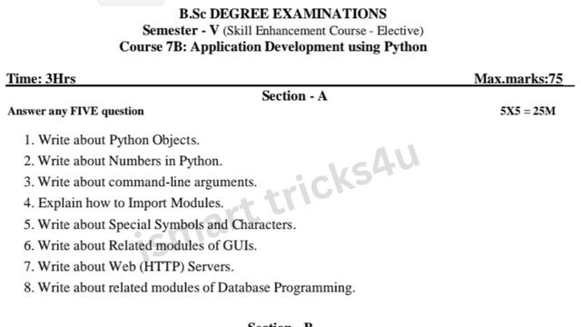 Degree 5th sem computer paper 7B model paper *Applications Development Using Python* #bsccomputer смотреть онлайн