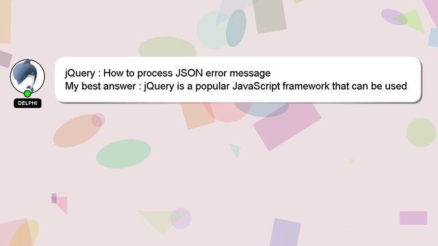 jQuery : How to process JSON error message смотреть онлайн